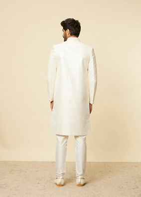 alt message - Manyavar Men Warm White Sequined Sherwani Set image number 5